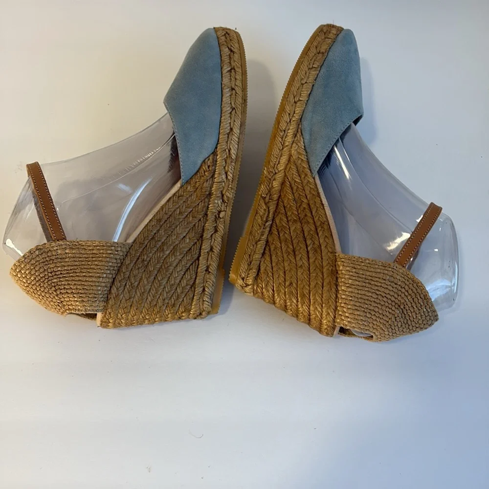 Gaimo Blue Suede Espadrille Wedge